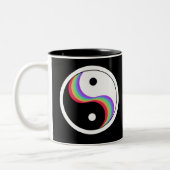 Yin Yang Rainbow Tweekleurige Koffiemok (Links)