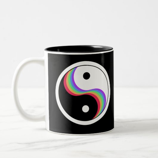 Yin Yang Rainbow Tweekleurige Koffiemok (Links)