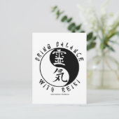 Yin Yang Reiki Kanji Briefkaart (Staand voorkant)