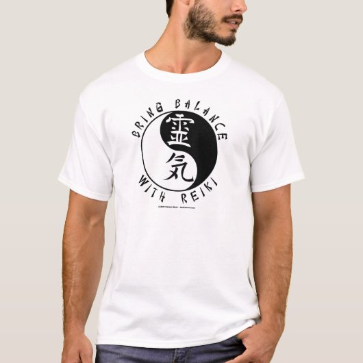 Yin Yang Reiki Kanji T-shirt (Voorkant)