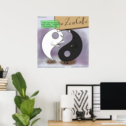 Yin & Yang Rencontrez Funny Zen Poster (Bureau à domicile)
