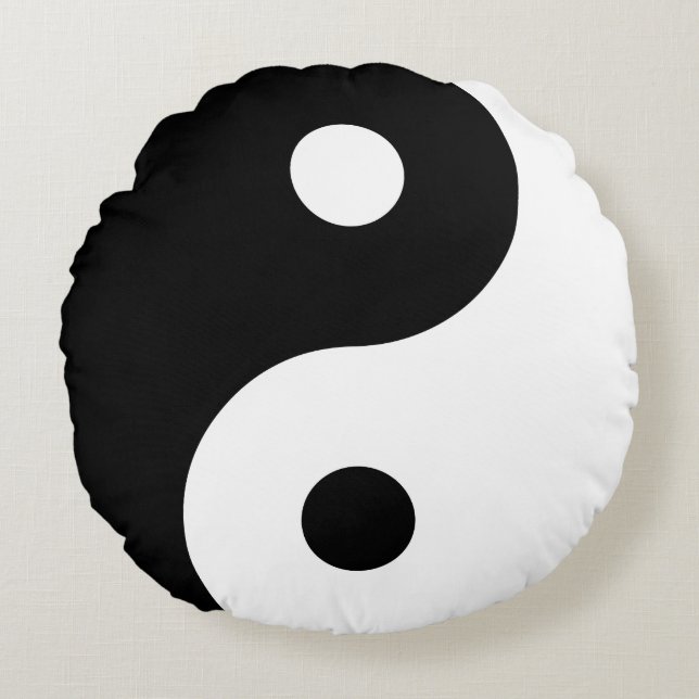 Yin Yang Rond Kussen (Voorkant)
