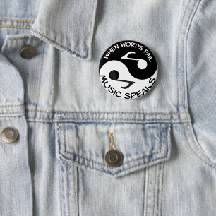 Yin yang ronde button 5,7 cm