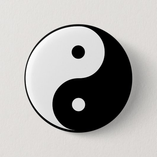 Yin Yang Ronde Button 5,7 Cm (Voorkant)