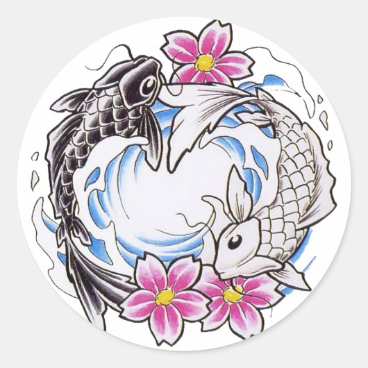 Yin Yang Ronde Sticker (Voorkant)