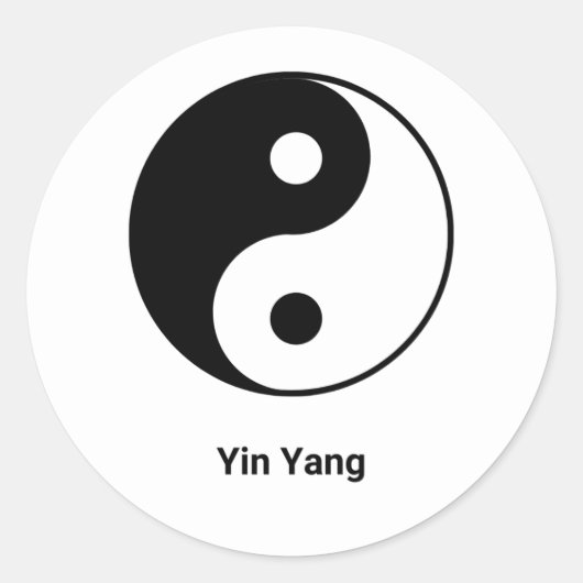 Yin Yang Ronde Sticker (Voorkant)