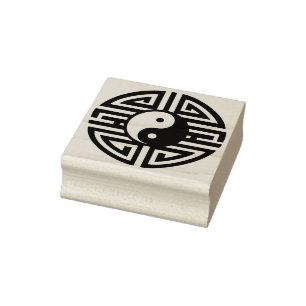 Yin & Yang round Yantra + uw ideeën Rubberstempel