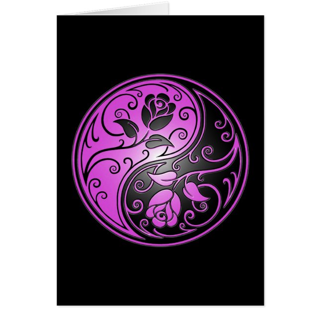 Yin Yang Rozen, paars en zwart (Voorkant)