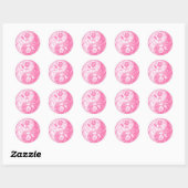 Yin Yang Rozen, roze Ronde Sticker (Vel)