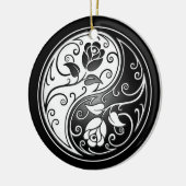 Yin Yang Rozen, zwart Keramisch Ornament (Links)