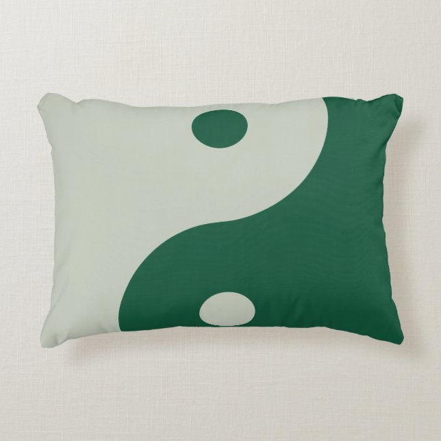 Yin Yang Sage Green Accent Kussen (Voorkant)