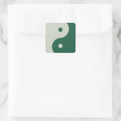 Yin Yang Sage Green Vierkante Sticker (Tas)