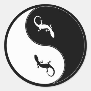Yin Yang Salamander Ronde Sticker