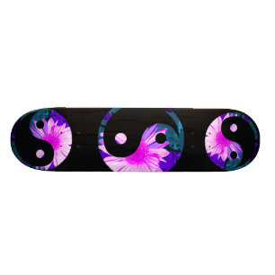 yin yang schilderde regenboogzonnebloem skateboard
