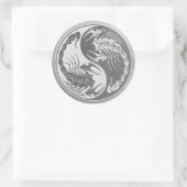 Yin Yang Scorpions met Roestvrij staaleffect Ronde Sticker (Tas)