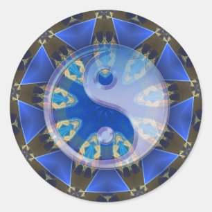 Yin Yang Serpent Circle Mandala Sticker