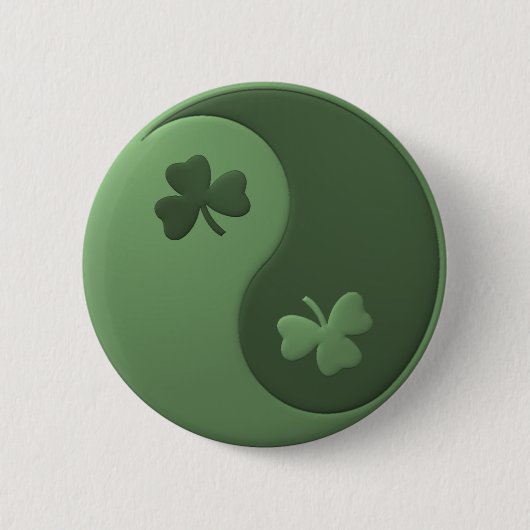 Yin Yang Shamrocks Ronde Button 5,7 Cm (Voorkant)