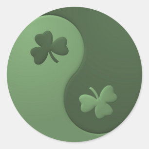 Yin Yang Shamrocks Ronde Sticker