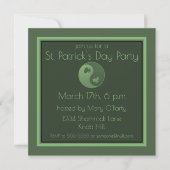 Yin Yang Shamrocks St. Patrick's Day Invitation (Devant)