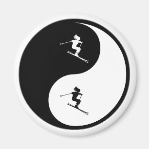 Yin Yang Skiing Magneet