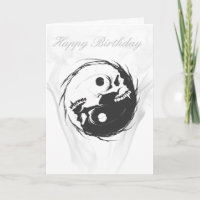 Yin-Yang - Skull Birthday Kaart