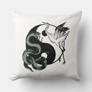 Yin Yang Slang en kraansymbool Kussen