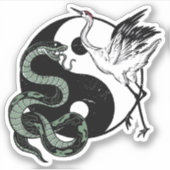 Yin Yang Slang en kraansymbool Sticker (Voorkant)
