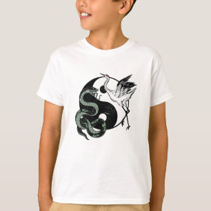 Yin Yang Slang en kraansymbool T-shirt