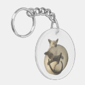 Yin Yang Sleeping Siamese Cats Sleutelhanger (Voorkant Links)