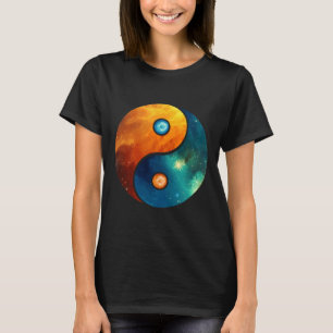 Yin Yang Space Cosmos Galaxy Universum Outerspace T-shirt