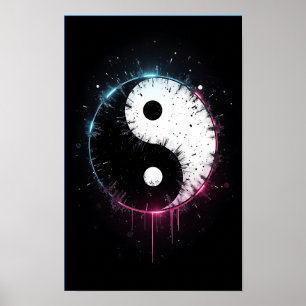 Yin Yang Splash Art Poster Print - Zen Decoratie