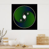 Yin Yang Sun Green Blue Poster (Keuken)