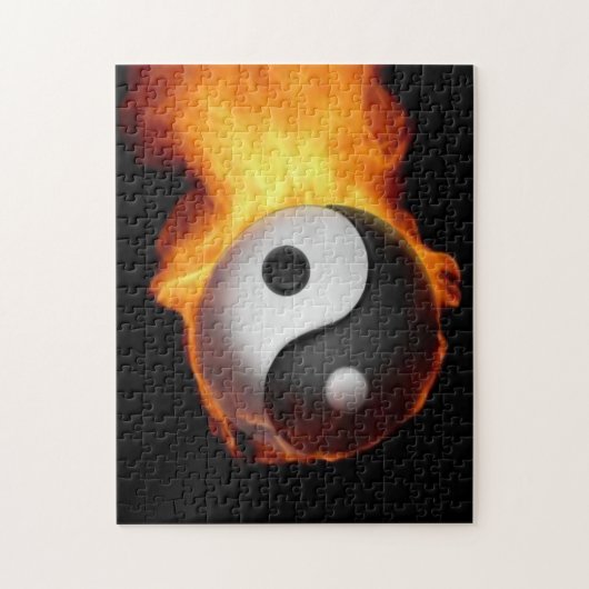 Yin Yang sur le puzzle du feu (Vertical)