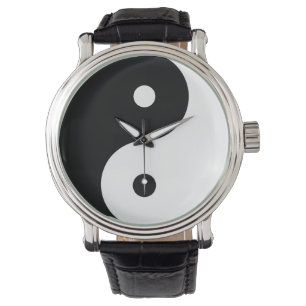Yin Yang Symbol Black White Shapes in Harmony Horloge
