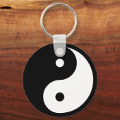 Yin Yang Symbol Black White Sleutelhanger (Voorkant)