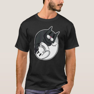 Yin Yang Symbol Cat Dog Animal Cute Pet Eigenaars T-shirt