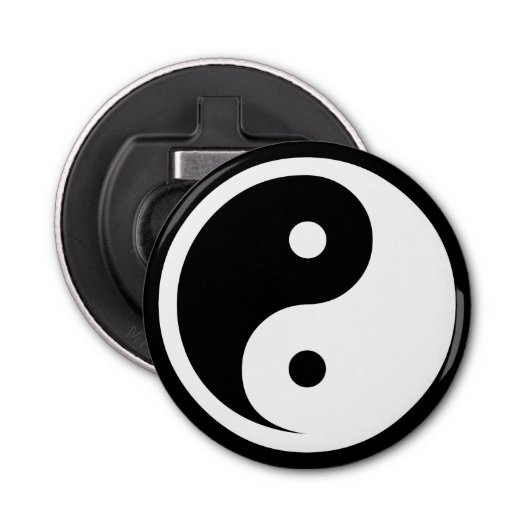 Yin Yang Symbol - massief tattoo ontwerp 2 Button Flesopener (Voorkant)