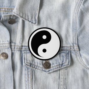 Yin Yang Symbol - massief tattoo ontwerp 2 Ronde Button 7,6 Cm