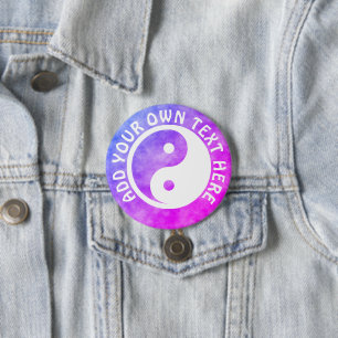 Yin Yang Symbol - massief tattoo ontwerp 2 Ronde Button 7,6 Cm