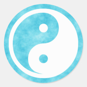 Yin Yang Symbol - massief tattoo ontwerp 2 Ronde Sticker