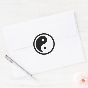 Yin Yang Symbol - massief tattoo ontwerp 2 Ronde Sticker
