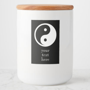 Yin Yang Symbol - massief tattoo ontwerp 2 Voedselcontainer Etiket