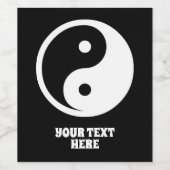 Yin Yang Symbol - massief tattoo ontwerp 2 Wijn Etiket (Enkel label)