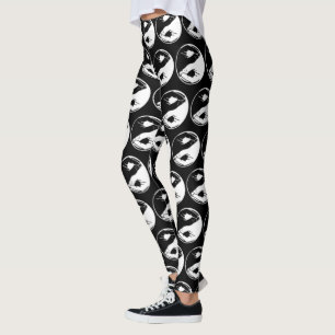 Yin Yang Symbol Monochromatische Zen Meditation Yo Leggings
