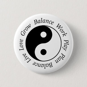 Yin Yang Symbol Ronde Button 5,7 Cm