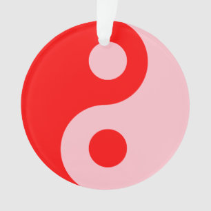Yin Yang Symbol, rood en roze Ornament