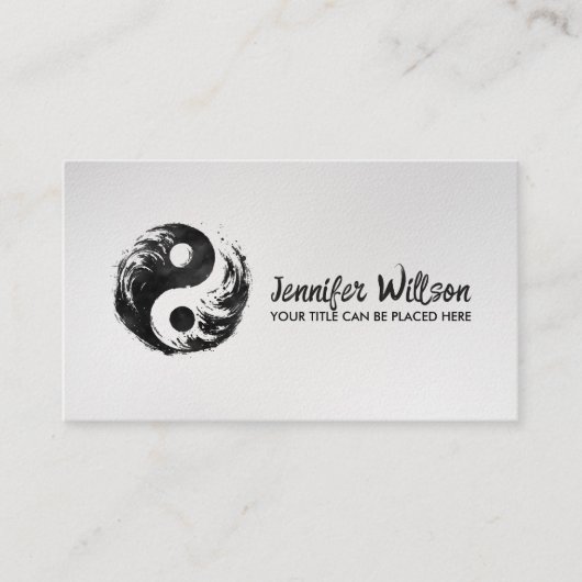 Yin Yang Symbool - Abstracte inktstroom Visitekaartje (Voorkant)