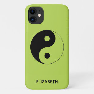 Yin Yang Symbool Groen Gepersonaliseerd iPhone 11 Hoesje