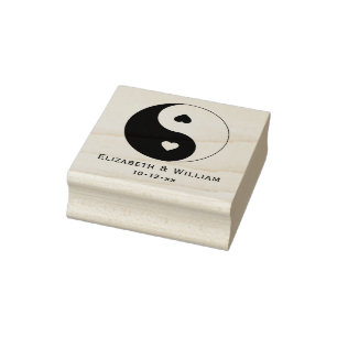 Yin Yang-symbool met harten Liefde Huwelijk Rubberstempel
