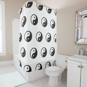 Yin Yang Symbool - ontwerp van vast tattoo Douchegordijn